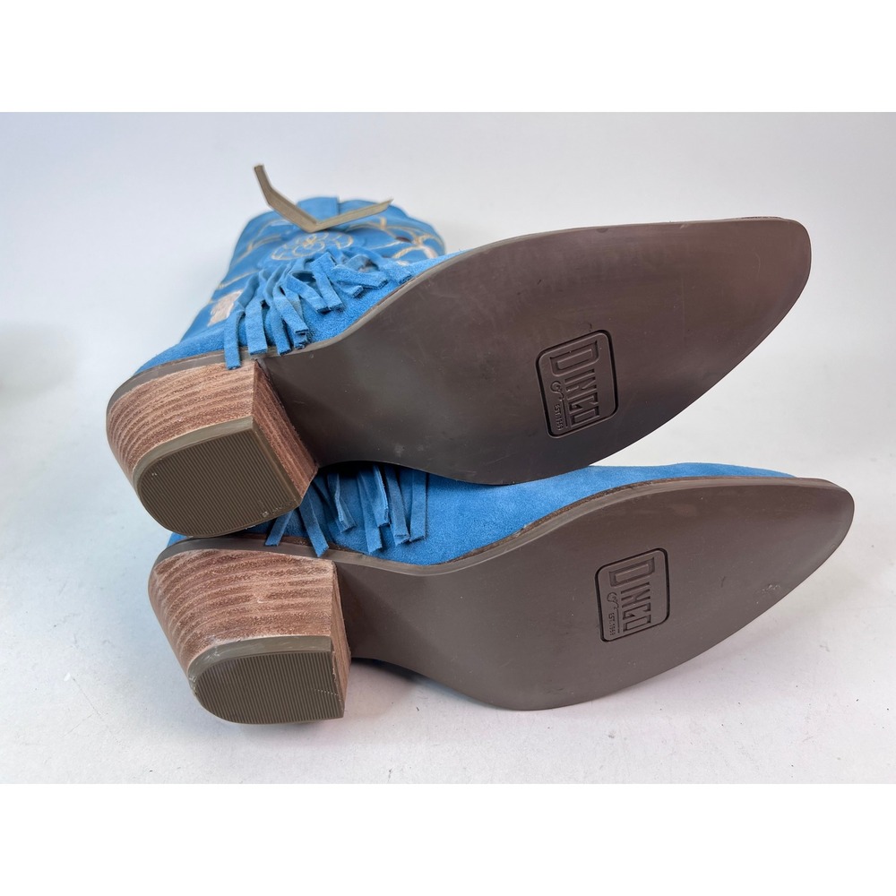 Dingo Daydream Blue Suede Leather Fringe Dream Catcher Western Cowgirl Boots - Picture 8 of 8